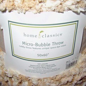 Kohls Ultra Soft Micro Bubble Throw Blanket Beige Ivory Tan Cream Wheat 50X60